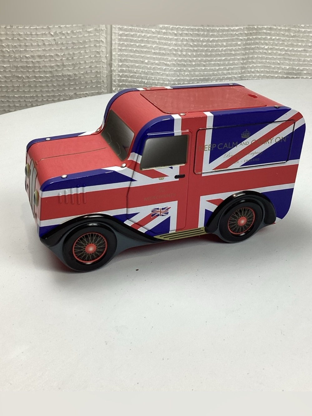 Keep Calm and Carry On British Van Metal Collectable Tin Union Flag- Empty